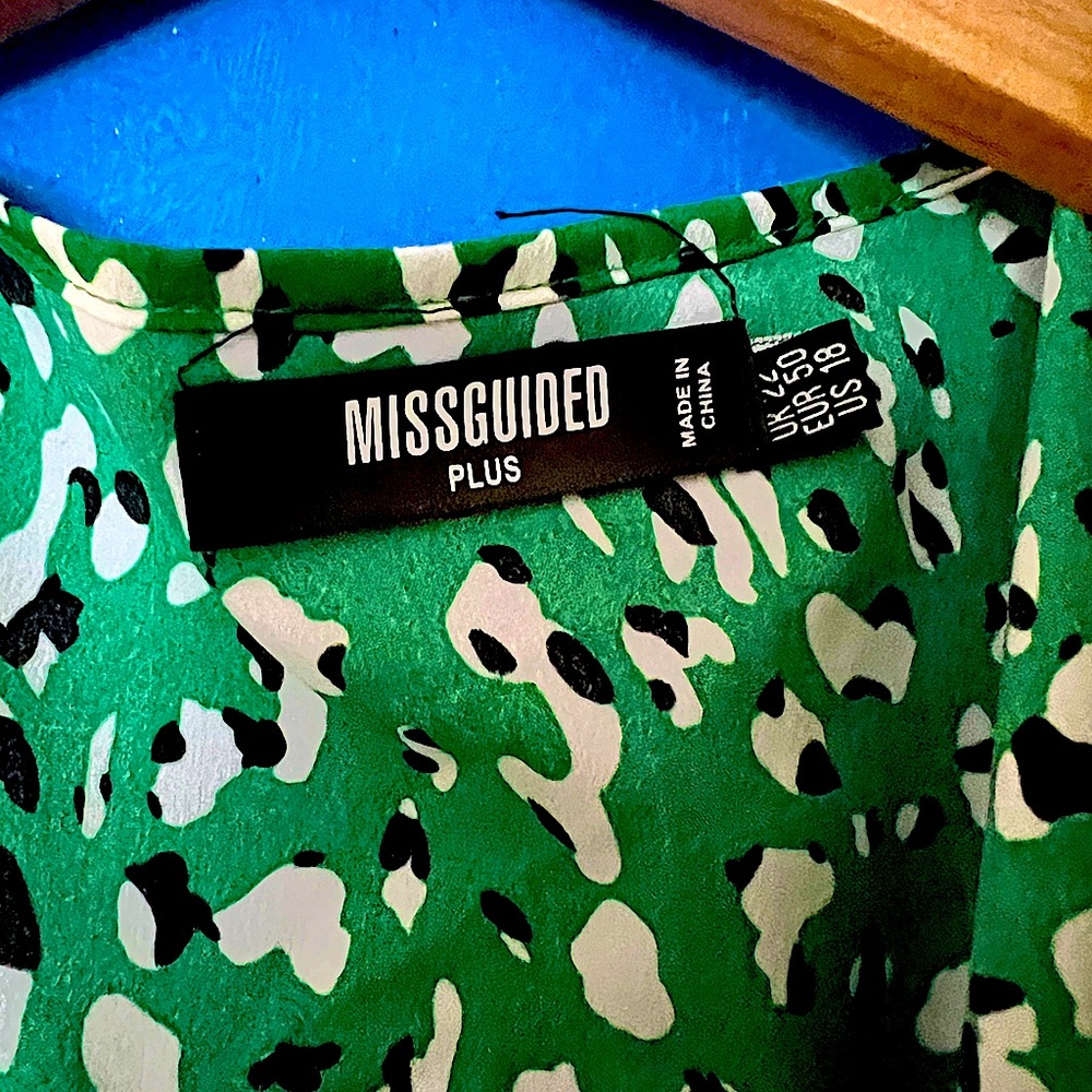 Missguided Green Print Dress